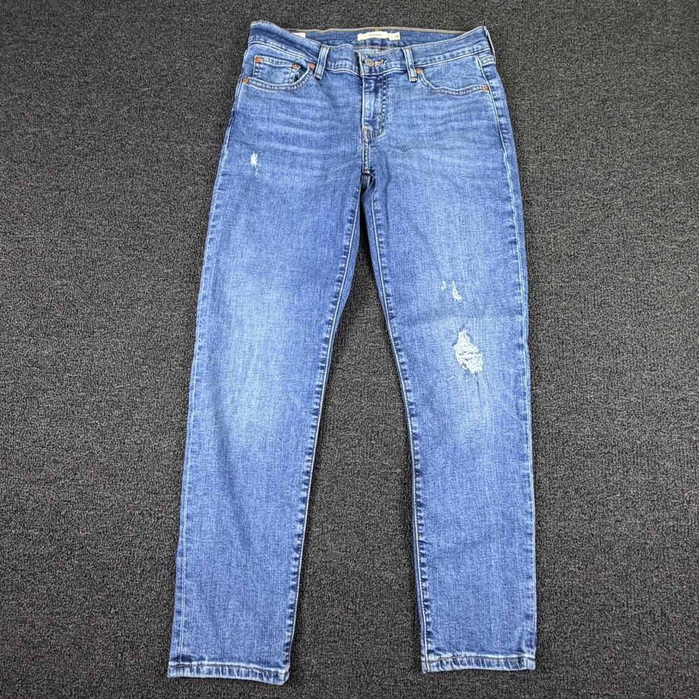 Levi's Jeans Womens 26 Boyfriend Blue Distressed Premium 19887-0238 EUC